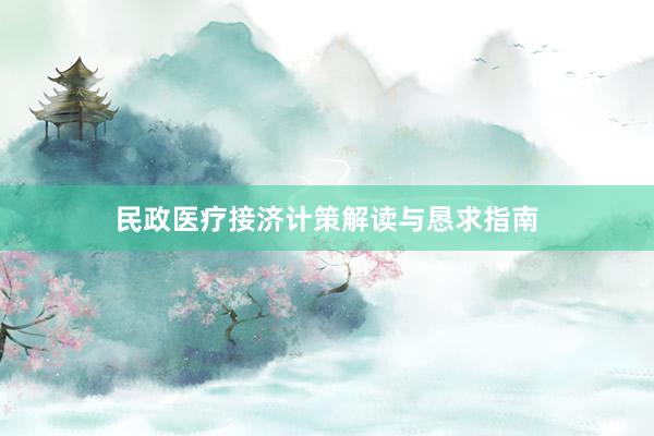 民政医疗接济计策解读与恳求指南