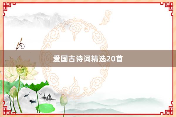爱国古诗词精选20首